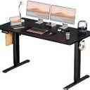 Yapamar Electric Standing Desk 55 Inch & Adjustable Height, 4 Memory PresetsQuiet Dual Motor for Office, Bedroom - Black