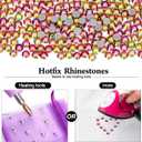 2 x Novani Hotfix Rhinestones,Rainbow Glass Round Glitter Crystals Sparkly Gems for Crafts Clothes Shoes Bag DIY Decoration (SS20/4.8MM/1440pcs)