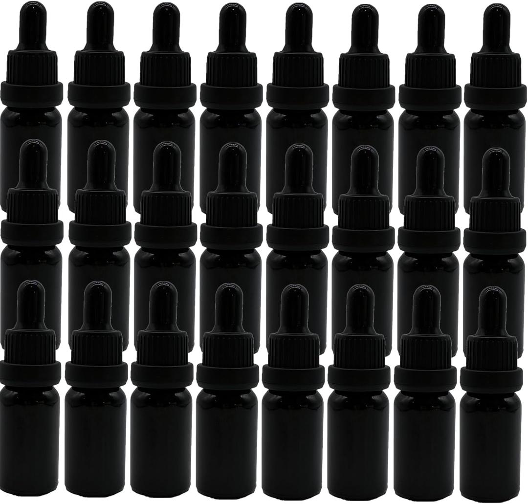 24PCS Glass Essential Oil Bottle,Empty Small Eye Dropper Vilas,Serum Essence Pipettes Jar,Travel Dropping Container