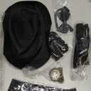 1920s Mens Costume Accessories Outfit Set Gangster Roaring 20s Costumes for Gatsby Party (Black)