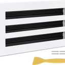 12x6 Modern AC Vent Cover, Decorative White Air Vent (Duct Opening Cutout), All Aluminium Standard Linear Slot Diffuser, Low Noise - Register Grille for Ceiling, Walls & Floors