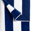 cabanana Large Oversized Beach Towel - 35 x 70 Inch Cotton Pool Towel, Royal Blue Striped Soft Cabana Swim Towel