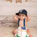 Gostman Baseball One Birthday Cake Topper - First Birthday Party Decorations, Sport 1st Birthday Party Supplies, Wooden Cake Topper
