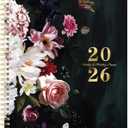 2026 Planner - 9" x 11" Planner Weekly and Monthly 2026, from Jan. 2026 to Dec. 2026, Calendar Planner 2026 with Tabs, Twin-Wire Binding, Inner Pocket, Floral Pattern