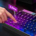 SABLUTE Quiet Wired Gaming Keyboard, 94-Key RGB Keyboard with Sound-Reactive Light Bar, Volume Control Knob, Anti-Ghosting, Compact Keyboard with Numpad for PC, for PS5, for Xbox, Black