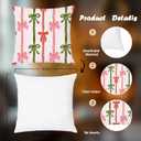 Coquette Pink and Green Christmas Bows Pillow Covers 18x18 Set of 2, Preppy Christmas Decor, Girly Pink Red and Green Xmas Ribbon Decorative Throw Pillow Covers for Girls Room Dorm Home