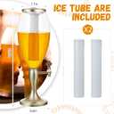 Irenare 2 Pack Beer Dispenser 5L/169oz Beer Beverage Dispenser with Ice Tube Mimosa Margarita Tower with Spigot for Game Oktoberfest Party Home Bar Drink Champagne Gold