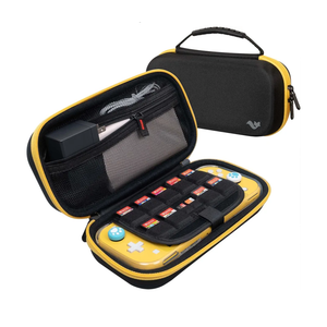 ButterFox Extra Large Carrying Case for Nintendo Switch Lite, Fits AC Adapter Charger, Compatible with JETech Protective Case and Most Grips, Game and Accessories Storage (Black/Yellow)