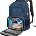 MATEIN Backpack Lunch Box, Water Resistant Mens Lunch Backpack for Work with 18 Inch Laptop Compartment, TSA Flight Approved Travel Bookbag with Luggage Strap, Extra Large Insulated Cooler Bag (Blue)