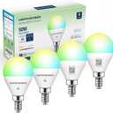 Lightinginside Matter E12 Smart Light Bulbs 50W Equivalent, Compatible with Alexa/Siri/Apple Home/Google Home/SmartThings, RGBCW G16.5 LED Candelabra Bulbs, 2.4G WiFi, ETL Listed, Hub Required, 4PCS