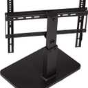 Amazon Basics Swivel Pedestal Table Top TV Mount, Height Adjustable 14-19 Inches, for 32" to 65" TVs up to 55 lbs, Universal TV Stand, VESA 400x400, Black