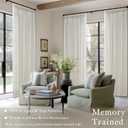 Pleated Linen Curtains 96 Inches Long for Living Room 2 Panels Set Semi Sheer Light Filtering Pinch Pleat with Rings Hooks Back Tab Drapes Neutral Boho 96 Inch Curtain for Bedroom Window Cream Ivory