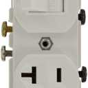 Leviton 5335 20 Amp, 120 Volt, Duplex Style Combination Single Pole Switch/Receptacle, Grounding, White
