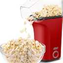 DASH Fresh Pop Popcorn Maker - Oil-Free, Air Popcorn Popper - With Measuring Cup & Recipe Guide - Perfect for Movie Nights - 16 Cups, Red