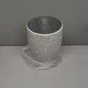 WHOLE HOUSEWARES | Bathroom Wastebasket | Mosaic Glass Decoration | Bathroom Trash Can | Bathroom Accessory | Shiny Glass Garbage Can | 7.5" x 10" (Silver)