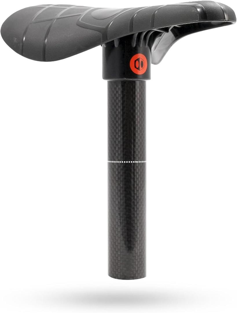 Box One Co-Molded Bike Saddle Carbon Fiber Seat Post or Box Two Co-Molded Bike Saddle Alloy 6061-T6 Aluminum Seat Post 27.2mm and 22.2mm Bicycle Seat for BMX Racing | Black