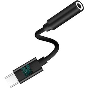 VIMVIP USB C to 3.5mm Headphone Jack Adapter, Type C to 3.5mm Audio Adapter Aux Microphone Connector (Black)