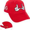 Desert Cactus University of Utah Baseball Hat UT Utes Brimmed Embroidered Hats Cap Adjustable Cloth Strap Adult (Style H) Red