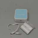 Yuduo Portable Thermal Label Printer with BT, 57mm Width, 1500mAh Battery, 5 Paper Rolls, Blue, Compatible with iOS, for Tickets, Labels, Barcodes