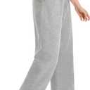 Auriviz Widen Waistband Sweat Pants for Women Exposed Pockets Lounge Sweatpants Straight Leg Pants 29 Inseam (Gray, S)