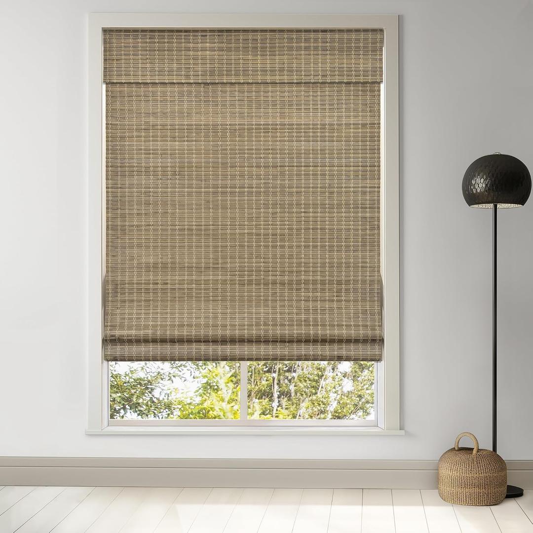 LazBlinds Cordless Bamboo Roman Shades, Privacy Blinds for Interior Windows, Room Darkening Roll Up Bamboo Blinds for Home & Patio, 34.5" W x 64" H, BDP-Driftwood, WRONG SIZE