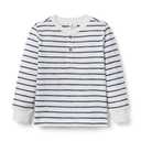Janie and Jack Striped Henley Tee, Blue, 7, S