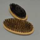Goat Brushes for Grooming 2 Pack, Wooden Livestock Brush Set for Goats, Sheep, Calves, Horses, Dogs and Pigs, Soft Boar Bristle and Firm Nylon Body Brushes for Shedding, Face and Leg Care
