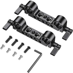 SmallRig Super Lightweight 15mm Railblock, 15mm Rod Clamp with 1/4"-20 Thread for Sony for Canon and Other 15mm DSLR Camera Rig Shoulder Support Rail System, Pack of 2