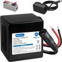 24V 4Ah Lithium Battery Replacement Rechargeable with Charger, Charging Cable, Cable Connector for DIY Projects