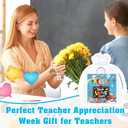 HOWAF 72 Pack Teacher Appreciation Gift Bulk, 24 Thank You Teacher Gift Card 24 Thank You Teacher Key Chain with Bags, Teachers Day Graduation End of School Year Christmas Gift for Teacher