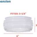 2 x Aspen Creative 23604-02, 6" Clear And White Drum Replacement Glass Shade For Ceiling Fixture, Fitter: 5-5/8", 6" D x 3-1/4" H, 2 Pack