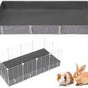 Funfurry Waterproof Guinea Pig Cage Liner,Washable Tarp Bottom Base,Cage Liners for Small Animals,Hamster Chinchilla Hedgehog Ferret Rabbit. (Dark Grey-Paw, 24" X 60")