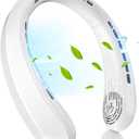 Neck Fan, Portable Fan around Neck, 5200mAh Battery Operated Wearable Personal Fan with USB Rechargeable, 3 Wind Speed,Ultra Quiet, Bladeless,Headphone Design for Travel, Men Women (White)