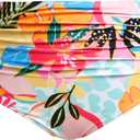 Tempt Me Women High Waisted Bikini Bottom Retro Ruched Swim Bottom Shirred Tankinis Brief (Large, Colorful Floral)