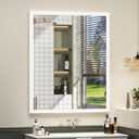 White Framed Bathroom Mirror 20x24, White Vanity Mirrors for Wall