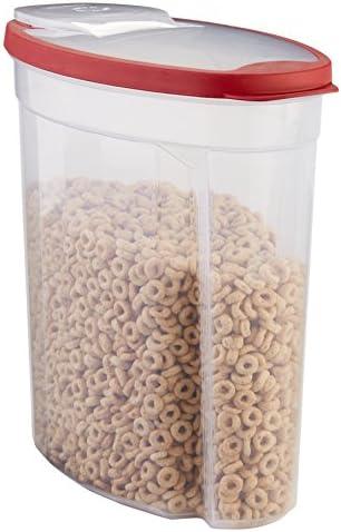 Rubbermaid Flex and Seal Cereal Keeper, 1.5 Gallon, BPA-Free, Clear with Red Lid, Airtight