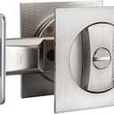 goldenwarm Brushed Nickel Pocket Door Lock, Privacy Square Pocket Door Hardware Not-Adjustable 2-3/8" Latch, Pocket Door Handles for Pocket Doors Sliding Doors 1 Pack