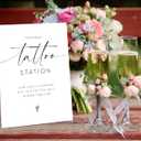 Tattoo Station Sign for Wedding, 8x11" Minimalist Wooden Sign with Stand, Wedding Centerpiece Table Decorations