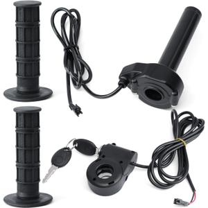 Full Twist Throttle Compatible with Ridstar Q20 Electric Dirt Bike, E-Bike Throttle Grip Cable Kit w/Rolling Bearing Ignition Switch Replacement Part