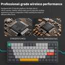 nuphy Air75 V2 Portable 75% Mechanical Keyboard,Wireless Keyboard,Supports Bluetooth/2.4G/USB-C RGB Gaming Keyboards,Compatible with Windows/Mac OS/Linux Systems Grey-Gateron Brown Switch