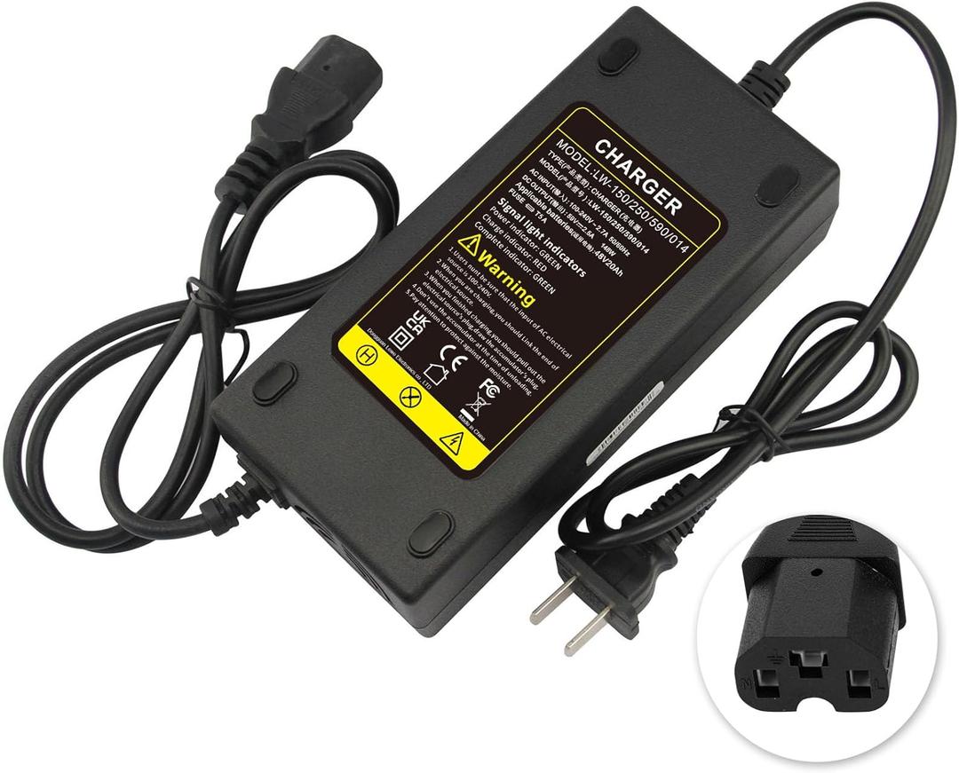 Charger for 48V 20AH Lead Acid Battery Scooter E-Bike Charger 100V-240V Input Supply 4 feet Cord