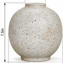 Rustic Farmhouse Vase, Round Ceramic Vase for Flowers, 7.5 Inch