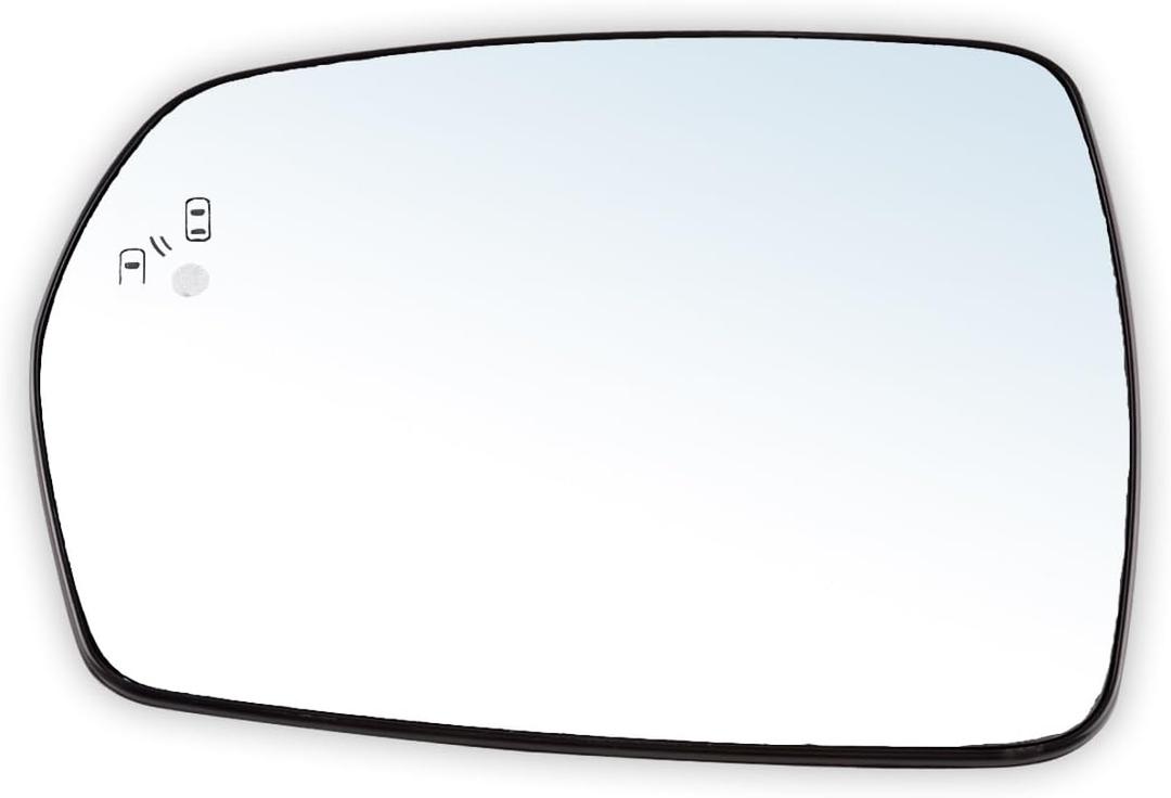 Left Driver Side Mirror Glass for 2015-2021 Ford Edge, Heated Rear View Mirror with Rear Holder, Blind Spot Convex Mirror Replace FT4Z17K707J