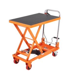 VEVOR Hydraulic Lift Table Cart, 330lbs Capacity 28.5" Lifting Height, Manual Single Scissor Lift Table with 4 Wheels and Non-Slip Pad, Hydraulic Scissor Cart for Material Handling and Transportation(missing non slip pad)