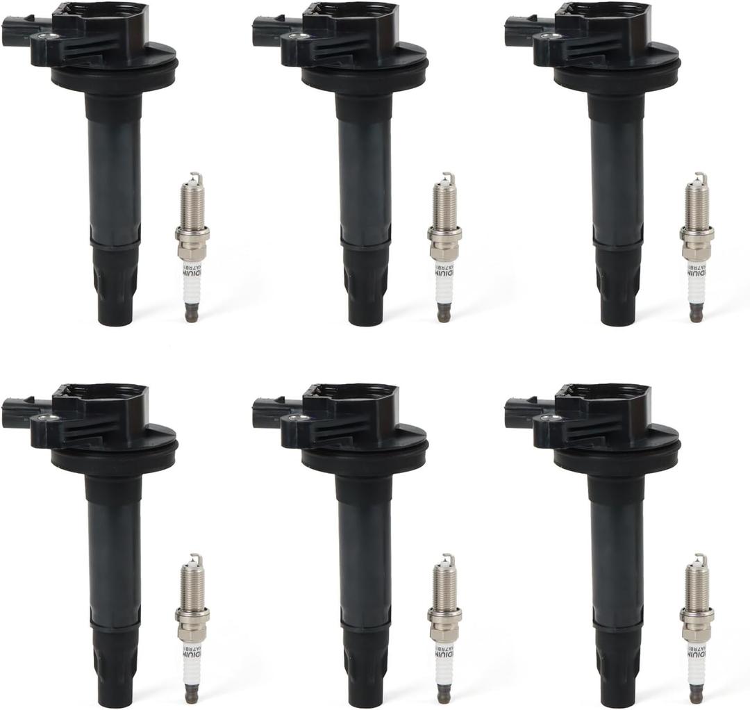 UF553 Ignition Coil Pack Iridium Spark Plugs Set of 6 Fits for 3.7 3.5 V6 Ford Edge Flex Taurus Lincoln MKS MKT MKZ MKX Mercury Sable 2008-2016 Replaces# UF595 5019