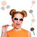 20-Count Orange & Grape Pumpkin Tattoo Lollipop Suckers Candy, Great for Goody Party Bag Fillers, Individually Wrapped 10Gram - Pops (EXP 06/08/27)