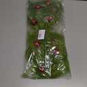 17 Inch Christmas Tree Picks, 6 PCS Lime Green Furry Curly Stems with Red Glitter Balls, Flexible Christmas Tree Topper Decorations for Holiday Arrangements, Wreaths & Table Christmas Decor