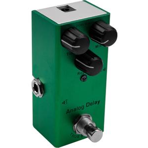 Mini Electric Guitar Effects Pedal Metal Shell DC 9V Adapter Powered True Bypass for Multi Electric Guitar Kit (Analog Delay)