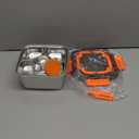 Stainless Steel Salad Container for Lunch,64-oz Portable Salad Bowls with 4-Compartment Bento-Style Tray,Leak-Proof Salad Containers for work picnic(Orange)