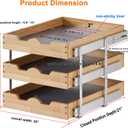 DINDON 3 Tier Pull Out Cabinet Organizer 20W X21D Slide Out Shelves With Shelf Liner for Kitchen Wood Roll Out Drawers Pantry Organization